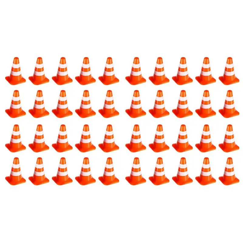 SEWS-Mini Traffic Cones 40Pcs Miniature Road Cones Construction Cones Kids Traffic Cones Traffic Signs