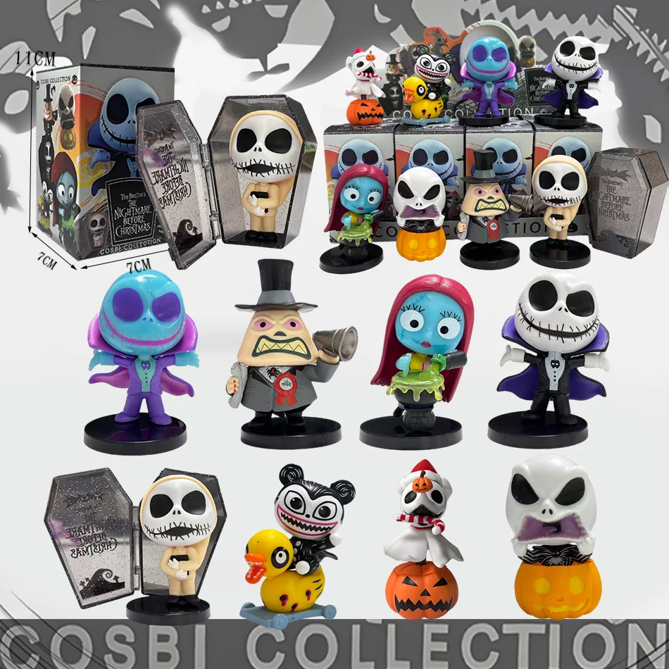Caja Sorpresa de Figuras Coleccionables de Pesadilla Antes de Navidad, Jack, Sally, Cosbi, Muñecos Coleccionables, Regalos de Cumpleaños/Navidad