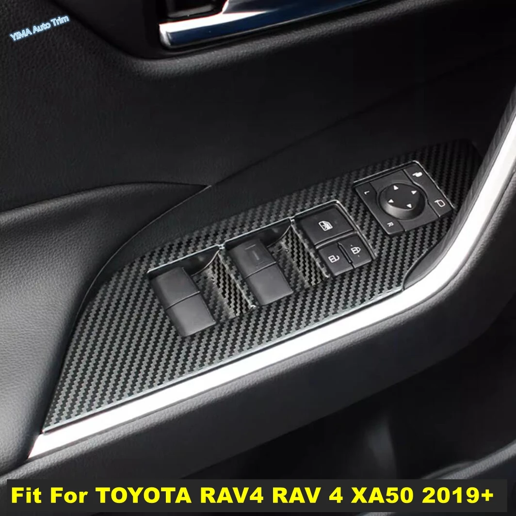 

Stainless Steel Car Window Glass Lift Switch Panel Cover Trim Stickers Accessories Fit For TOYOTA RAV4 RAV 4 XA50 2019 - 2024