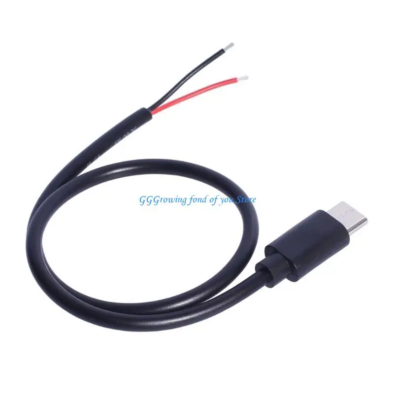 

H9EB USB Type C Male Plug to 2Pin Pigtail Cable 15W for Repair Replacement Charging