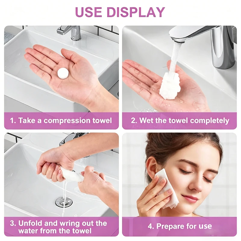 CURIGER Super Mini Compressed Disposable Towel Trial Pack-100% Plant Fiber Soft Absorbent Travel Towel for Family Use(6pcs)