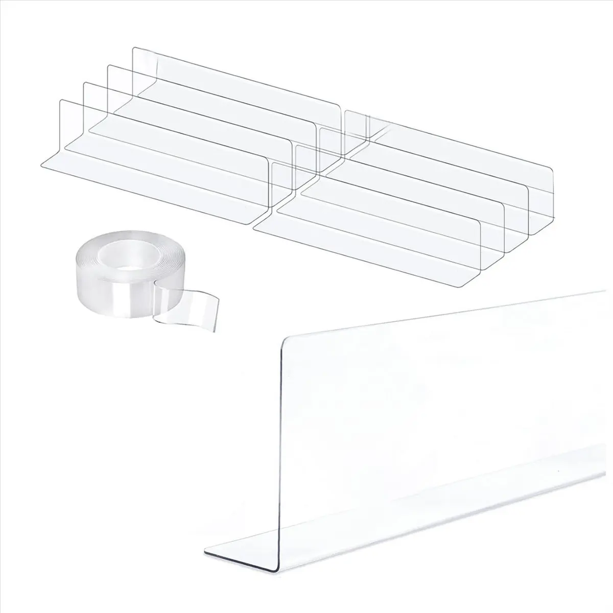A71Z Transparent Toy Blocker for Under Furniture, Under Couch Blocker (3.2Inch H 16Inch L), 8 Pack Bed Blockers for Under Bed