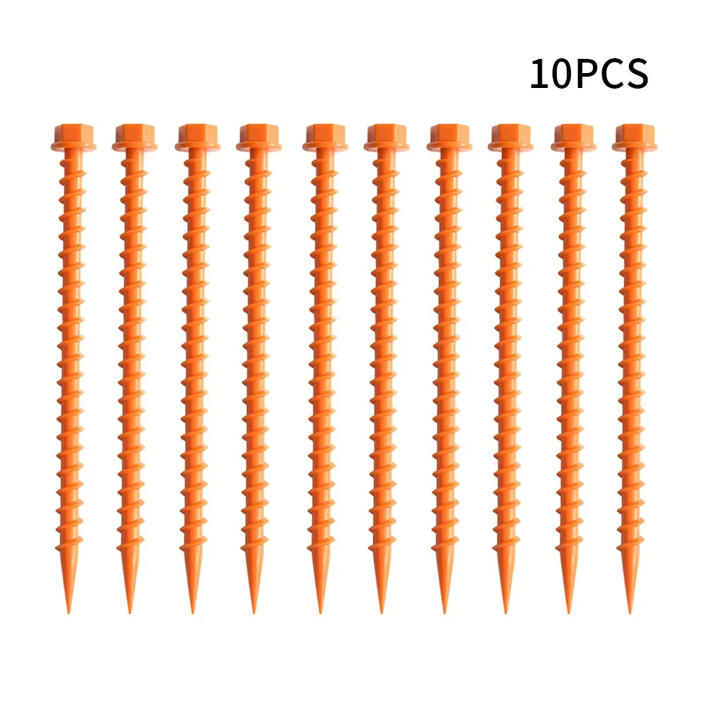 Clavijas para tienda de campaña con picos de tierra, longitud para senderismo, montañismo, exterior, paso de plástico PP, plástico, 10 Uds.,