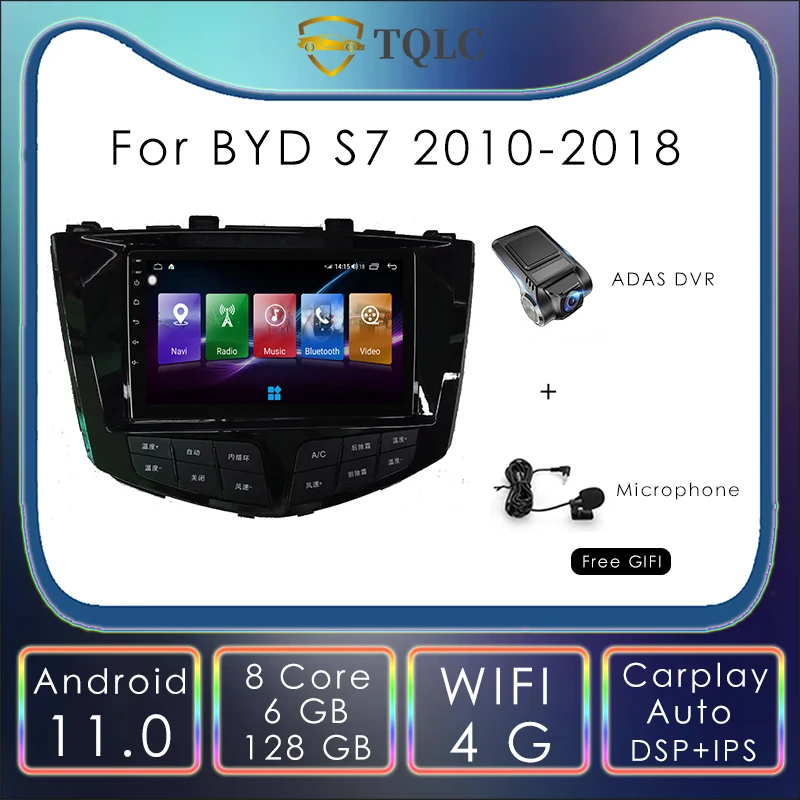 

128G Android Car Radio 10.1 Inch For BYD S7 2010-2018 Carplay 4G WIFI DVD Multimedia Player Stereo GPS Navigation Head Unit