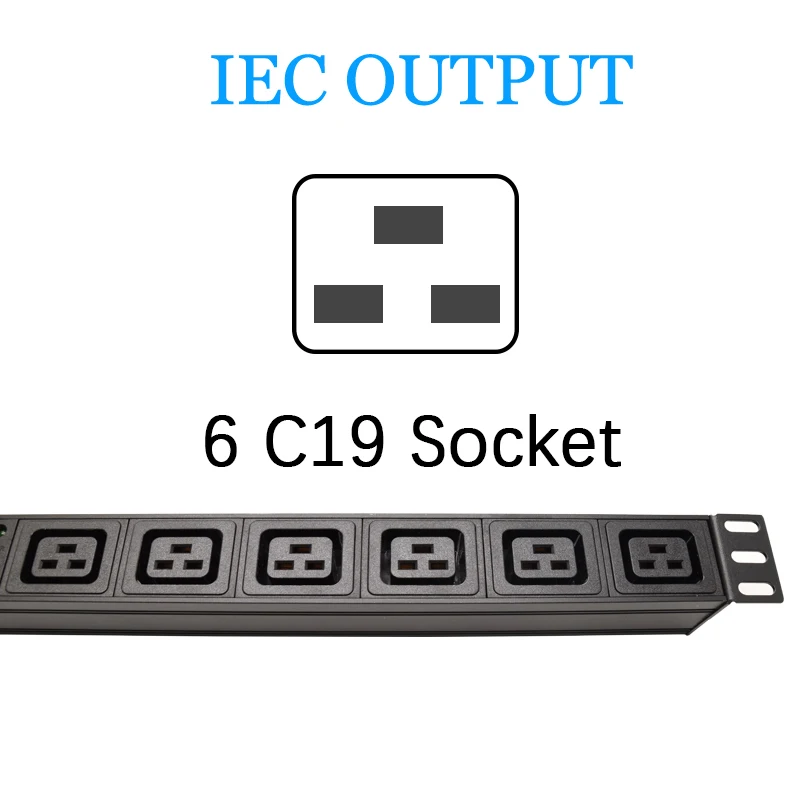 wireless 19 inch PDU Power Strip C19 Outlet SOCKET Network Cabinet Rack Installation 16A/32A Dual Air Switch 4000/8000W SOCKET