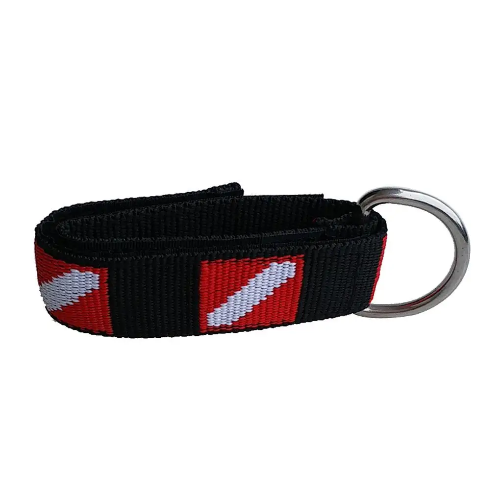 35cm/13.8'' Scuba Diving Wrist Band Strap Webbing with Sticker Black Red