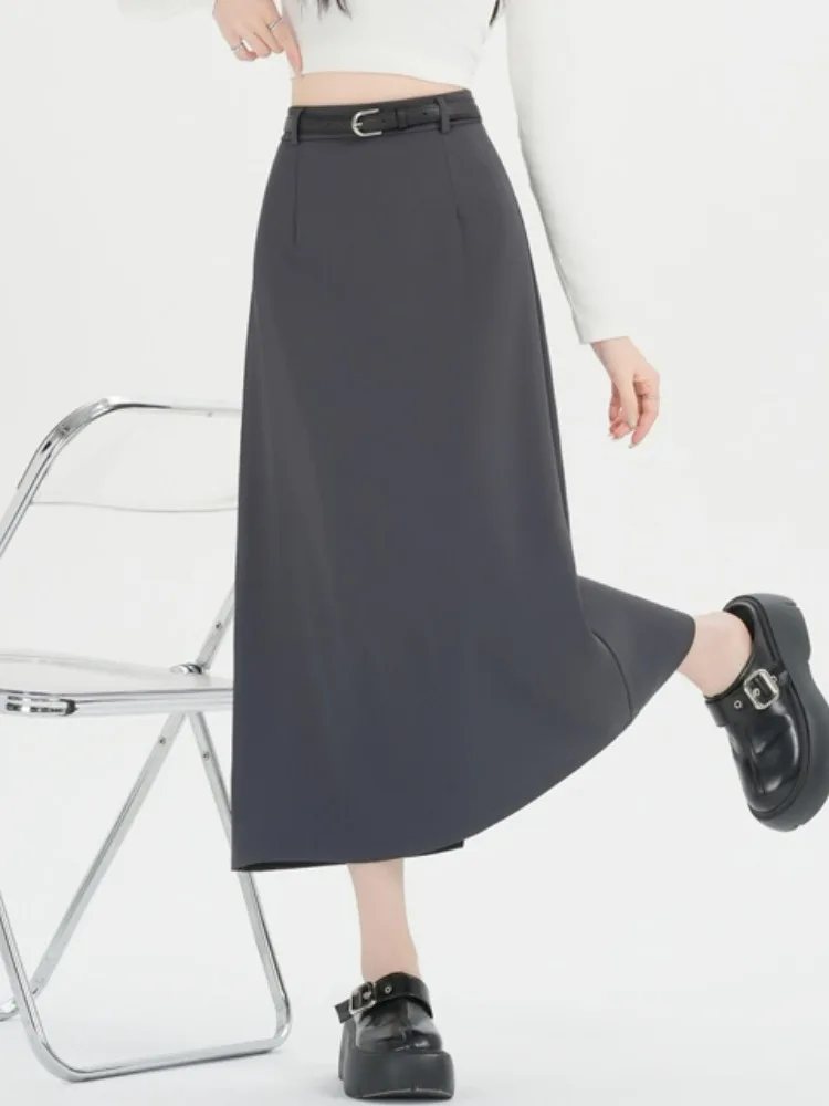 

Элегантная женская юбка А-силуэта с высокой талией, драпировкой и прямым кроем, весенняя модная ретро-модель, стройнящая, в стиле «зонтик»