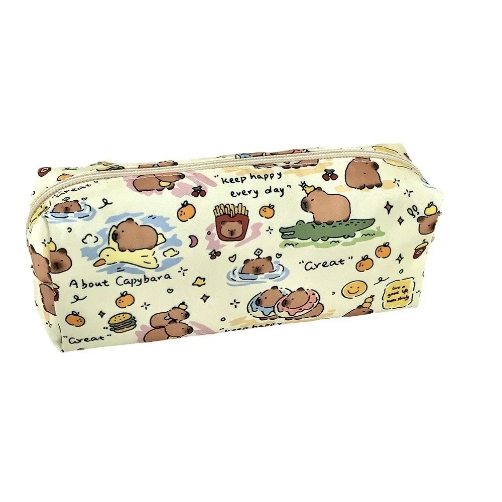 Four-layer Large Capacity Pen Bag Capybara Cute Cartoon Pencil Case Stationery Organizer Storage Bag For Students Gift