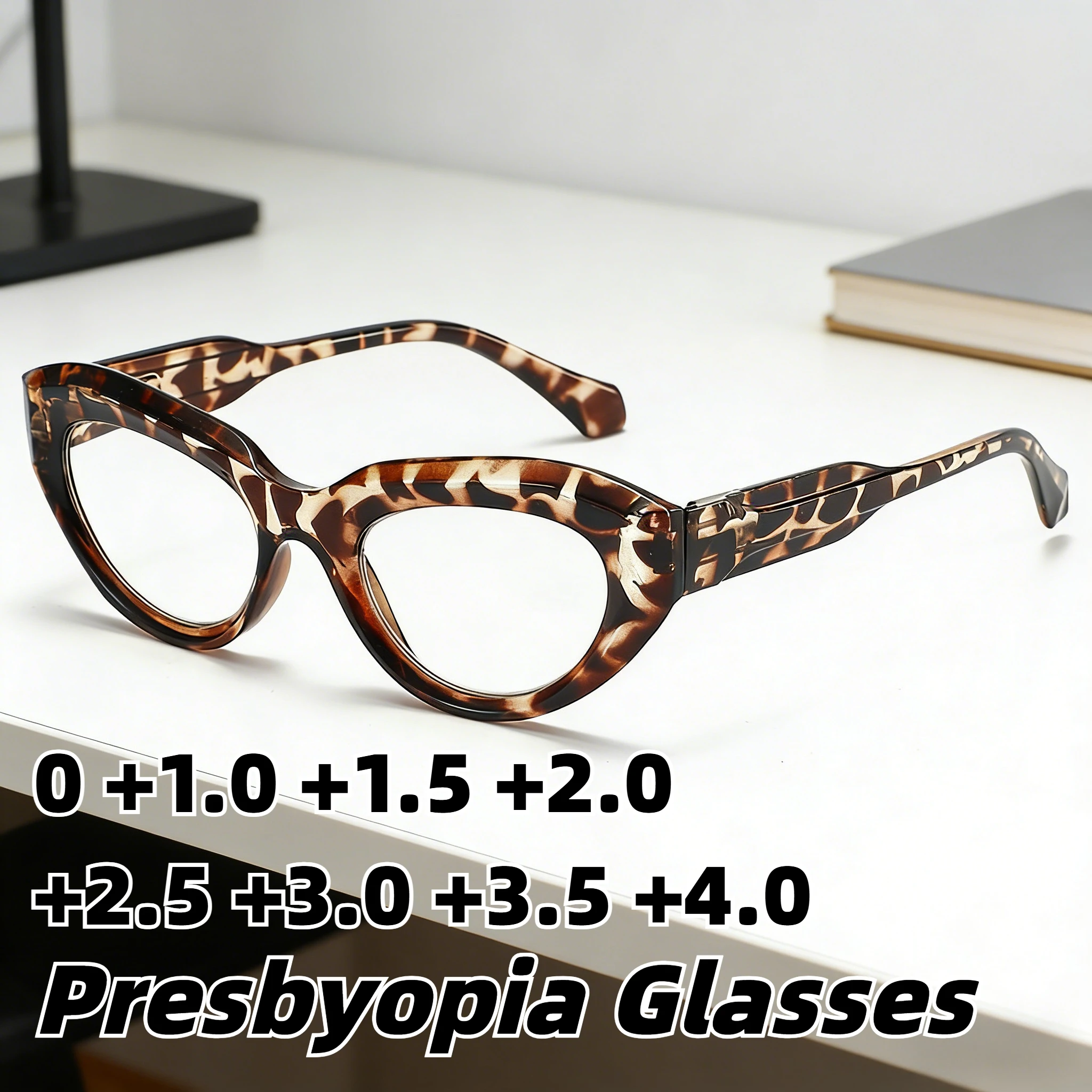 

New Cat-Eye Anti-Blue Light Reading Glasses with Spring-Loaded Temples Comfortable Presbyopia Eyewear for Women 0 To +4.0