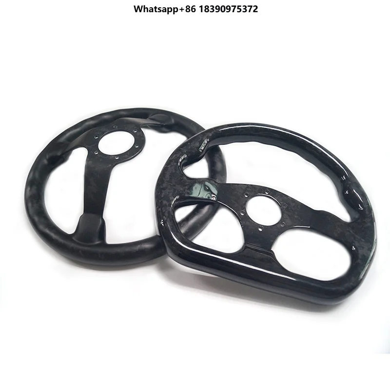 Carbon Fiber Racing Car Steering Wheel 3 Spoke Lightweight Factory ODM Parts with Round Pattern and Mold for Other Brands