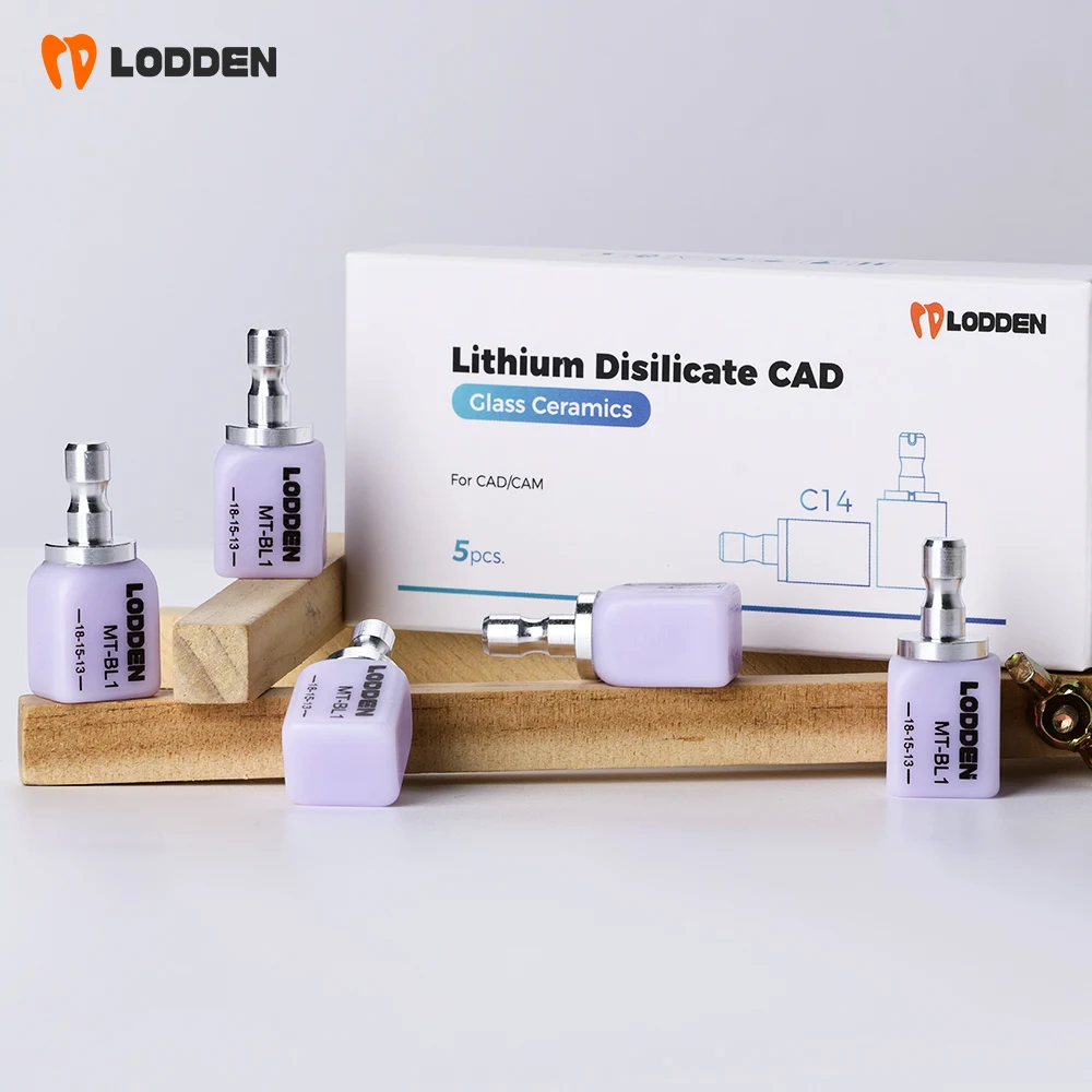 Lodden blocos de dissilicato de lítio c14 cubos cerâmicos de vidro lt/mt/mo/ht material de laboratório dentário para sistema de fresagem cad cam sirona cerec