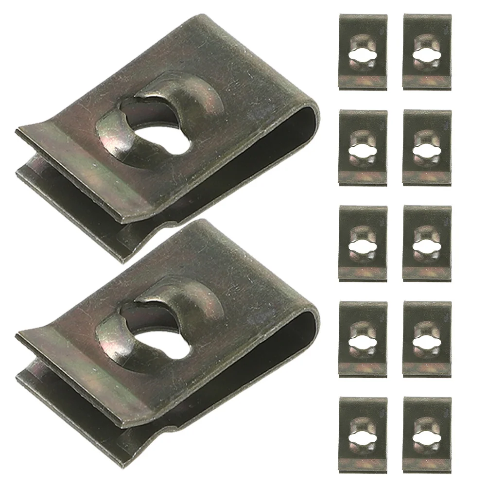 

100pcs Car Screw Base U Clips Metal Fasteners For Bumper Mudguard Panel Retainer Automotive Body Parts Clip Nuts