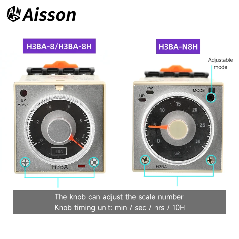 H3BA-8 H3BA-N8H H3BA-8H Time Relay Timer with Base DC12V DC24V AC110V AC220V Multifunctional Solid-State Relay