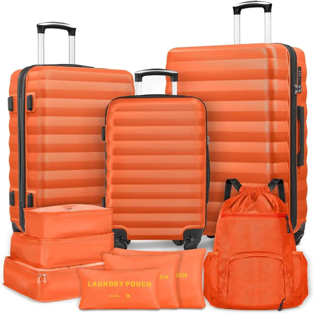 

Набор из 3 чемоданов-спиннеров с жестким корпусом из ABS и аксессуарами для путешествий (20/24/28 дюймов)