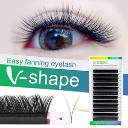 Cozbird V shape Easy Fanning Eyelash Extensions Volume Fans 0.05 C curl 8mm-12mm Soft False Lashes