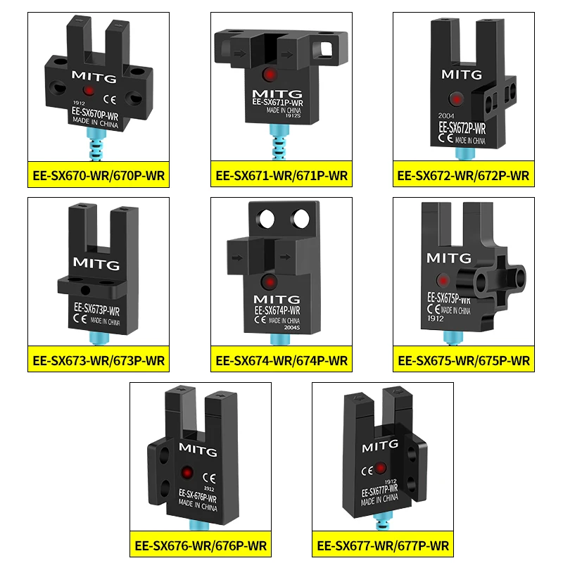 فتحة على شكل حرف U مفتاح كهروضوئي EE-SX67 سلسلة SX 670 671 672 673 674 675 676 677 مستشعر الحد التعريفي NPN PNP NO NC 5V-24V #1