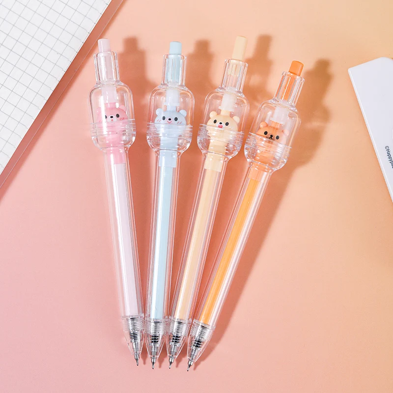 

Набор из 4 милых гелевых ручек-антистресс «Медвежонок-спиннер» для снятия стресса и плавного письма, для школы и офиса