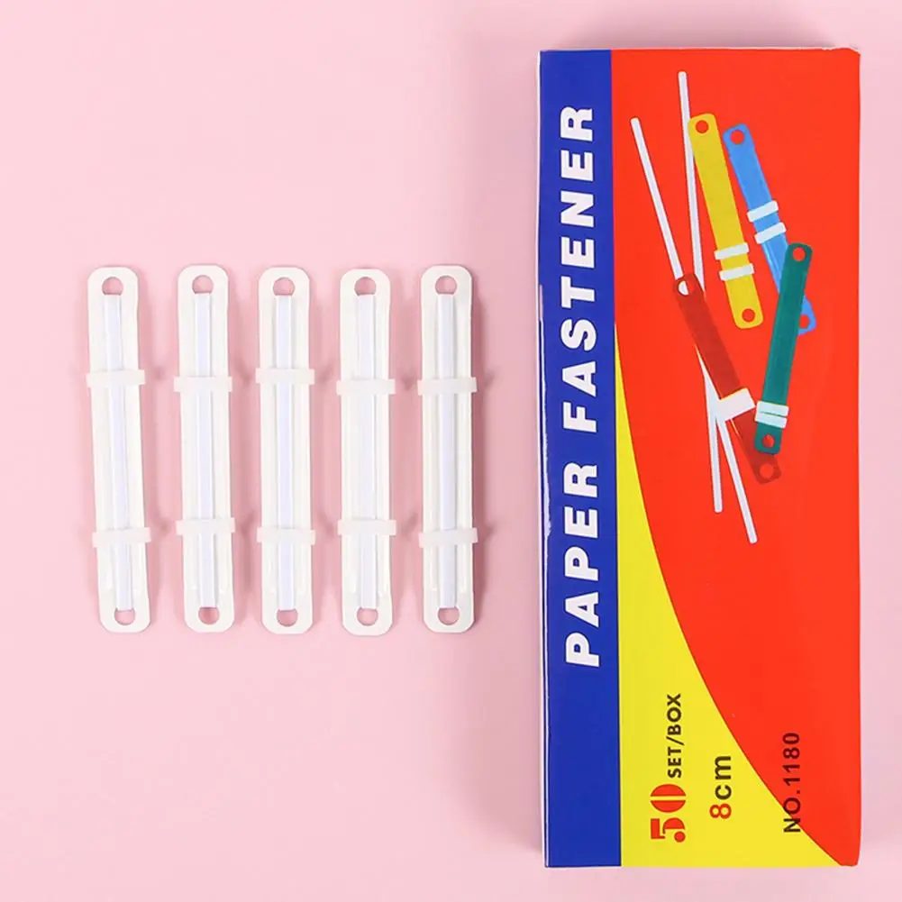 Trwałe, trwałe, spinacze do papieru wytrzymałe, łatwe w użyciu spinacze do papieru do szybkiego, bezpiecznego wiązania dokumentów z luźnymi liśćmi 50 szt. 2-otworowe