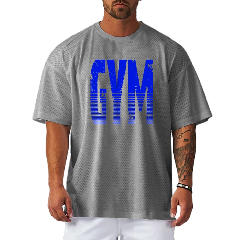 Mens Short Sleeve Running T-Shirts Quick Dry Mesh Fabric Cool Breathable Athletic Workout Top For Sport Activewear Jogging.