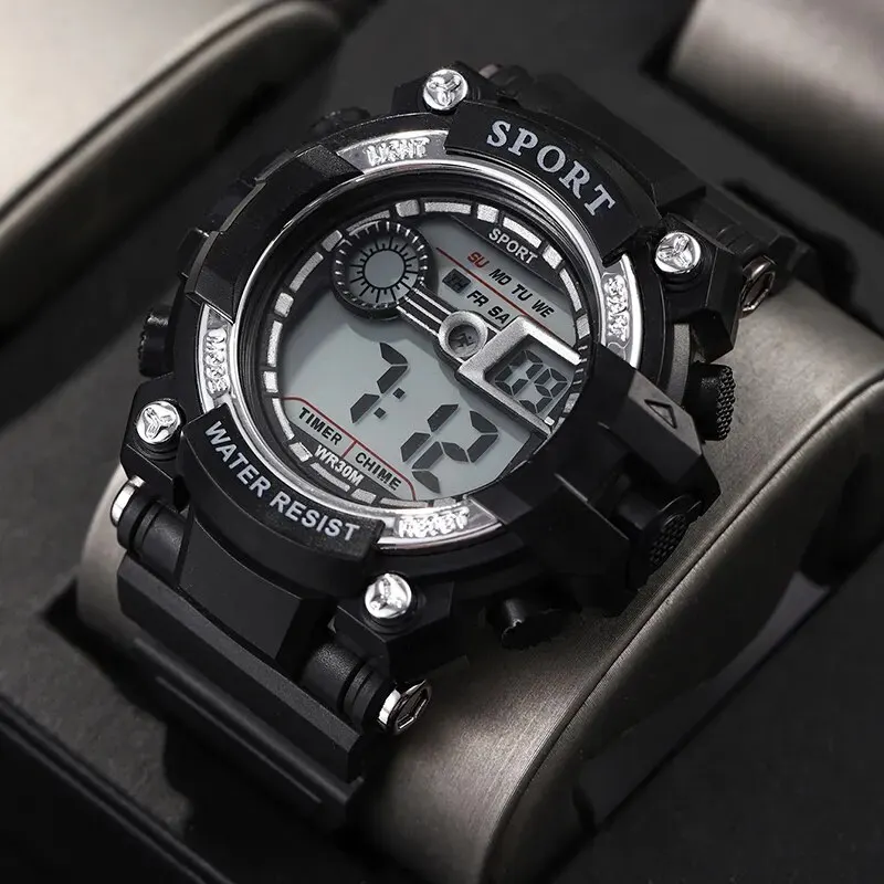 New Fashion Mens Watches Digital Electronic Sport Watches Mens Necklace Wristwatch Date Luxury Men Business Casual Watch