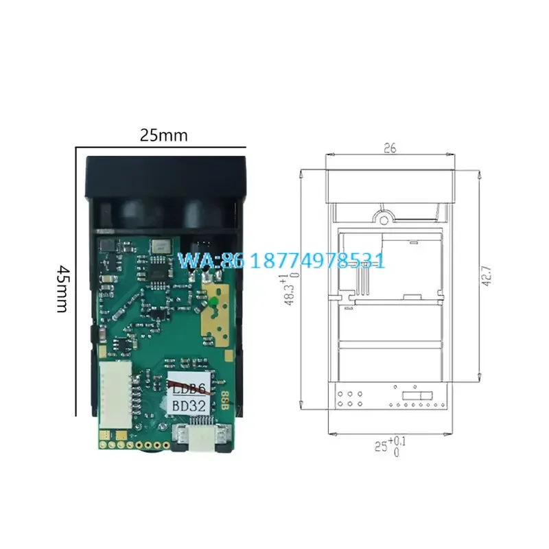 Wmwmnu M703a Distance Sensor Phase 635nm Rangefinder Module
