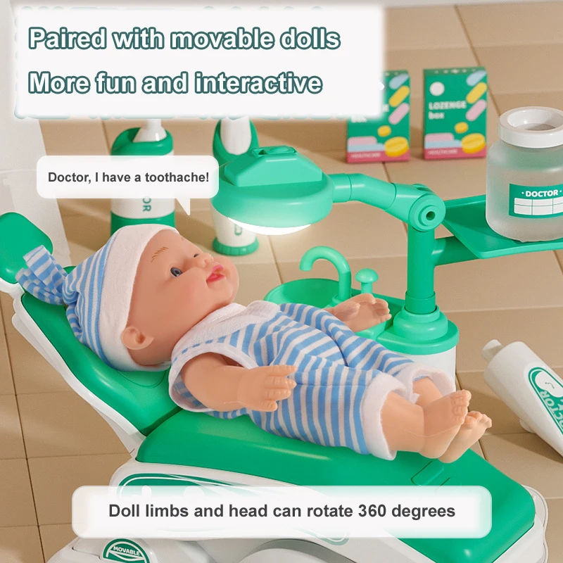 Kit de jouets de broCumbria dentaire pour enfants, éducation précoce, ensemble de jeu de simulation de dentiste, kit médical, jouet de simulation, jeu de médecin