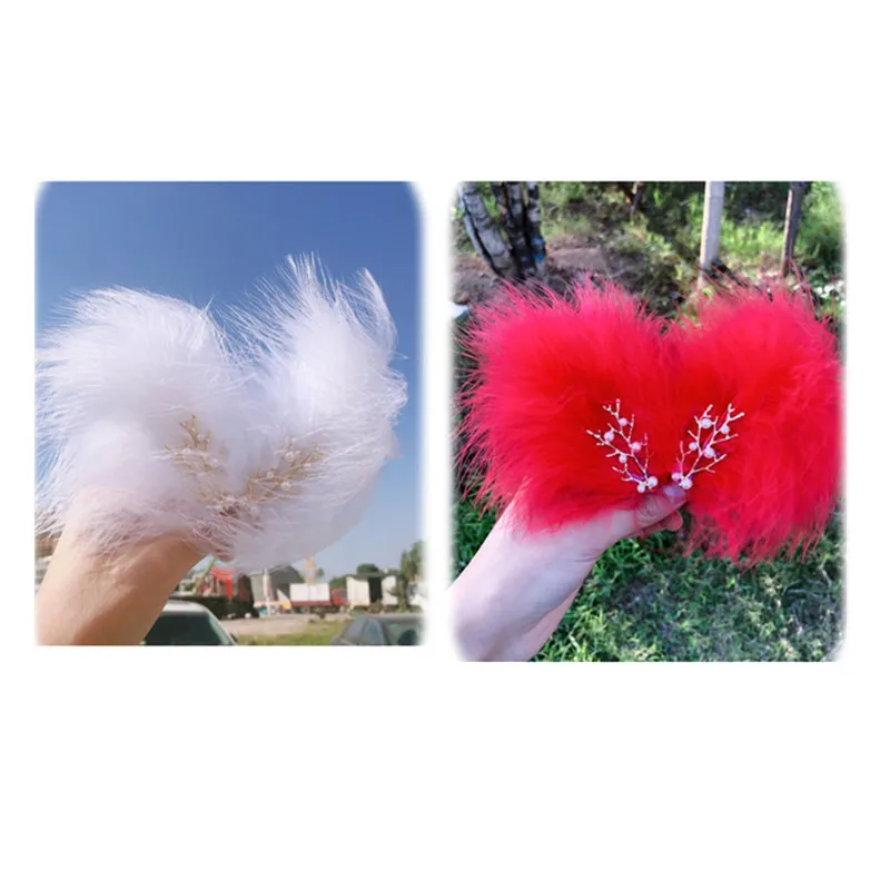 1 pz New Feather headwear fermagli per capelli Sen Fairy side clip girl student hanfu ornamenti per capelli net red fairy hair clips all\'ingrosso