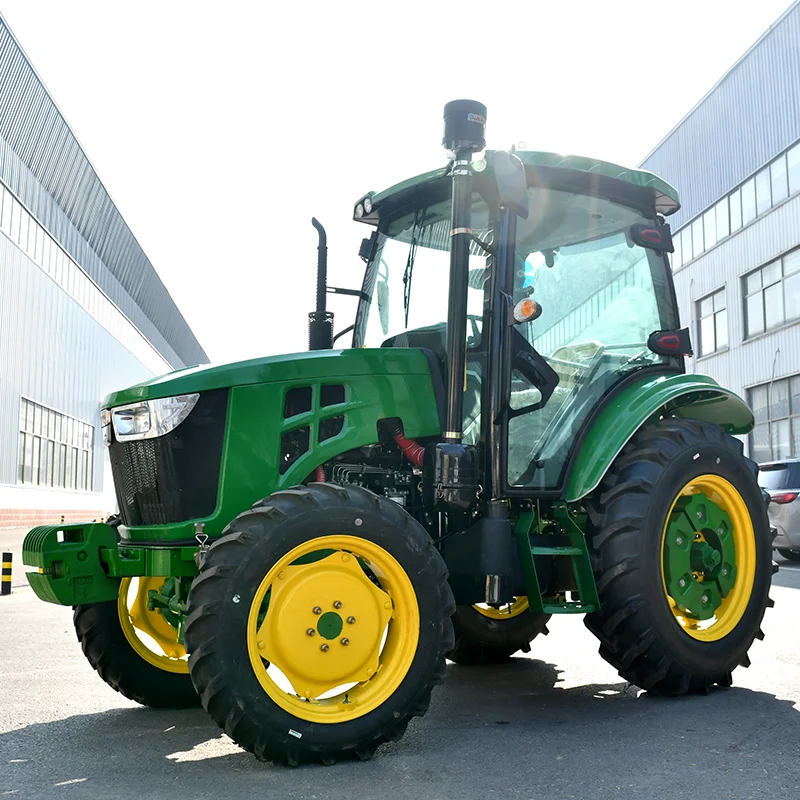 Multifunctional 4X4 Wheel 4WD Farm Tractor with 80hp 100hp 120hp Front Loader Optional Parts Including Engine Motor Gearbox