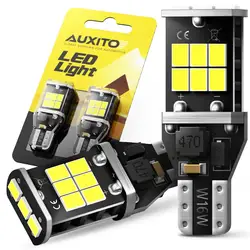 AUXITO 2Pcs T15 LED Light W16W LED CANBUS Error Free 921 912 Bulb No Error Car Backup Reverse Lights Auto Lamp 12V 6000K White