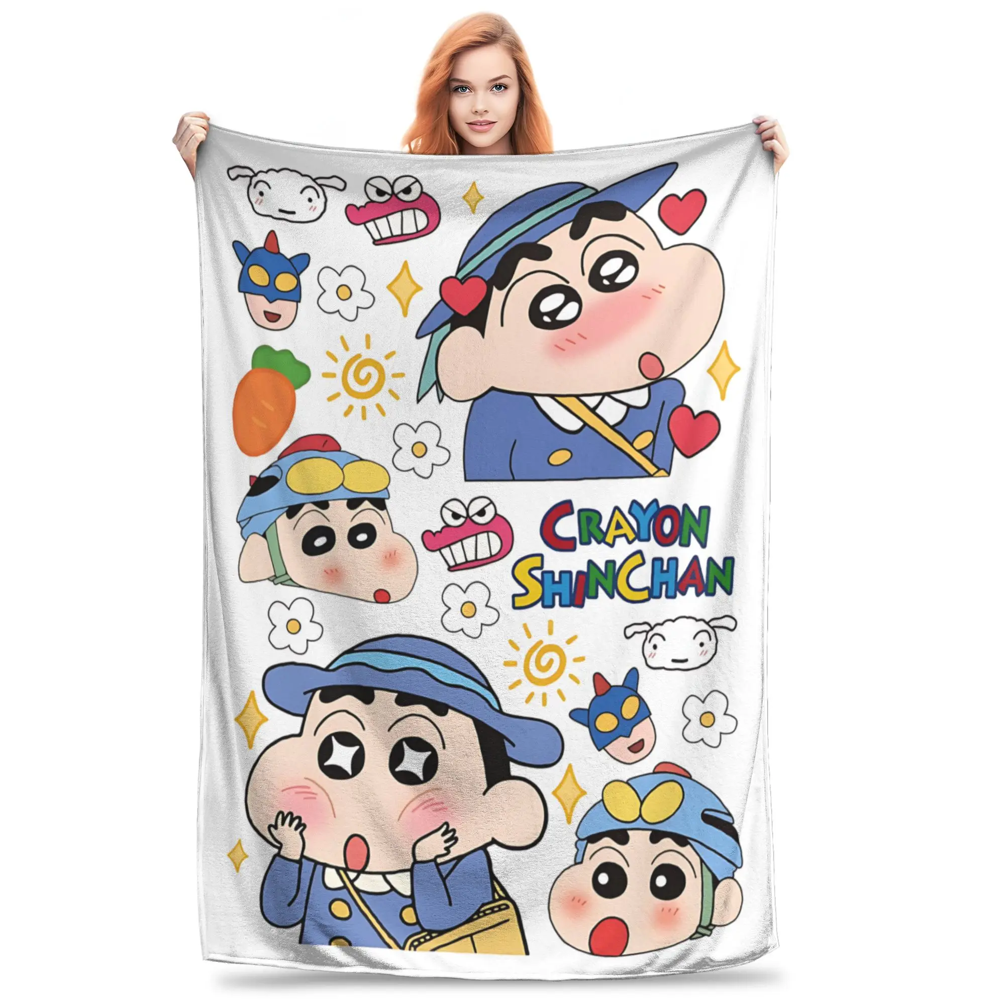1PC home Cutecore Crayon S Shin chans  Blanket Super Cosy Plush Home Living Room Sofa halloween