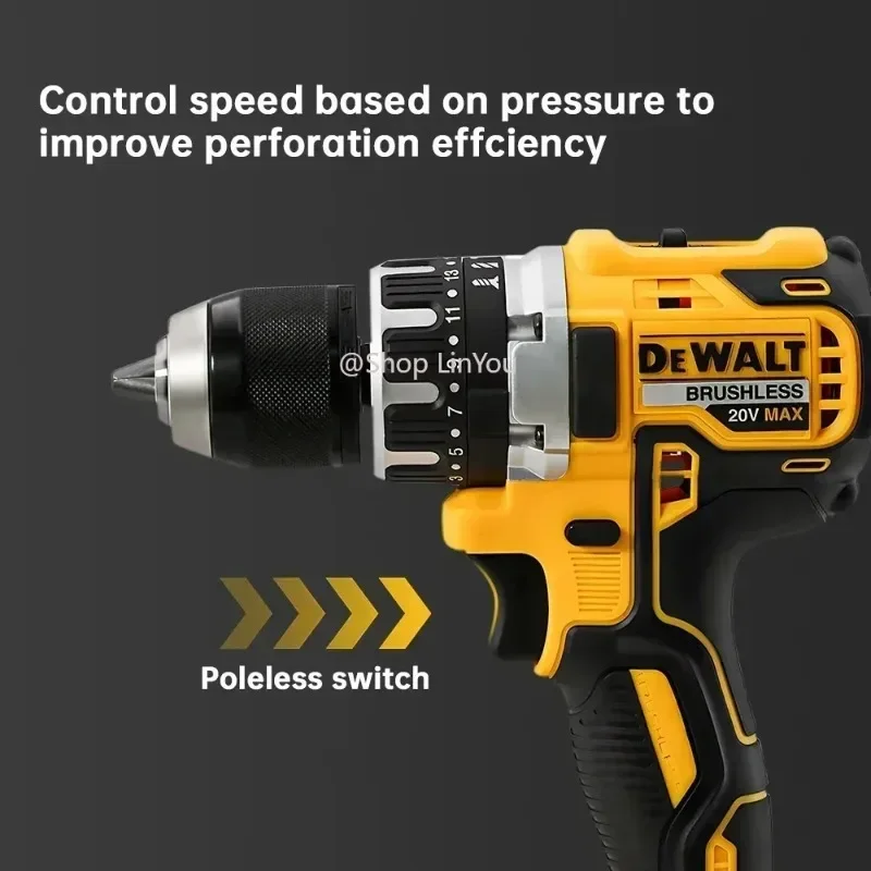 Dewalt dcd796 sem fio sem escova furadeira de impacto sem escova multifuncional recarregável portátil 20v bateria ferramentas elétricas