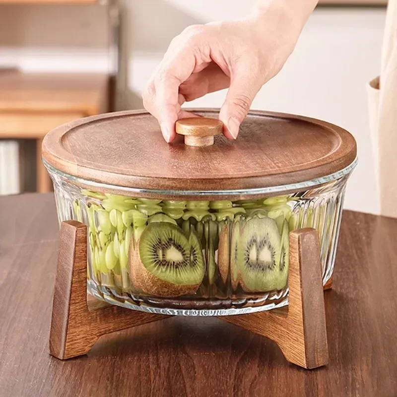 

Large Household Glass Storage Jar Living Room Coffee Table and Fruit Platter New Chinese Candy Plate and Snack Plate