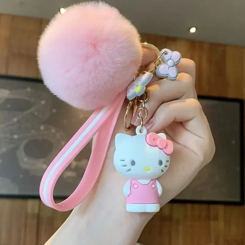 

Sanrio Cartoon Hello Kitty Keychain Cute Melody Kuromi Cinnamoroll Doll Pendant Decoration Keyring Jewelry Girl Child Gift Toy