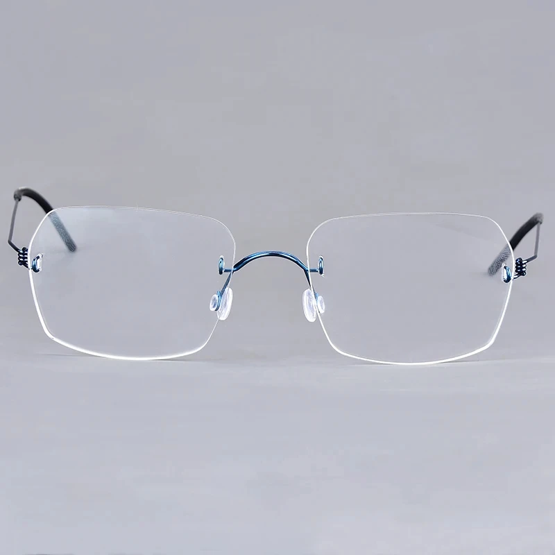 Denmark Rimless Prescription Glasses Frame Ultralight Screwless Men Business Square Optic Eyeglasses Male No Rim Spectacles 2539 image 3