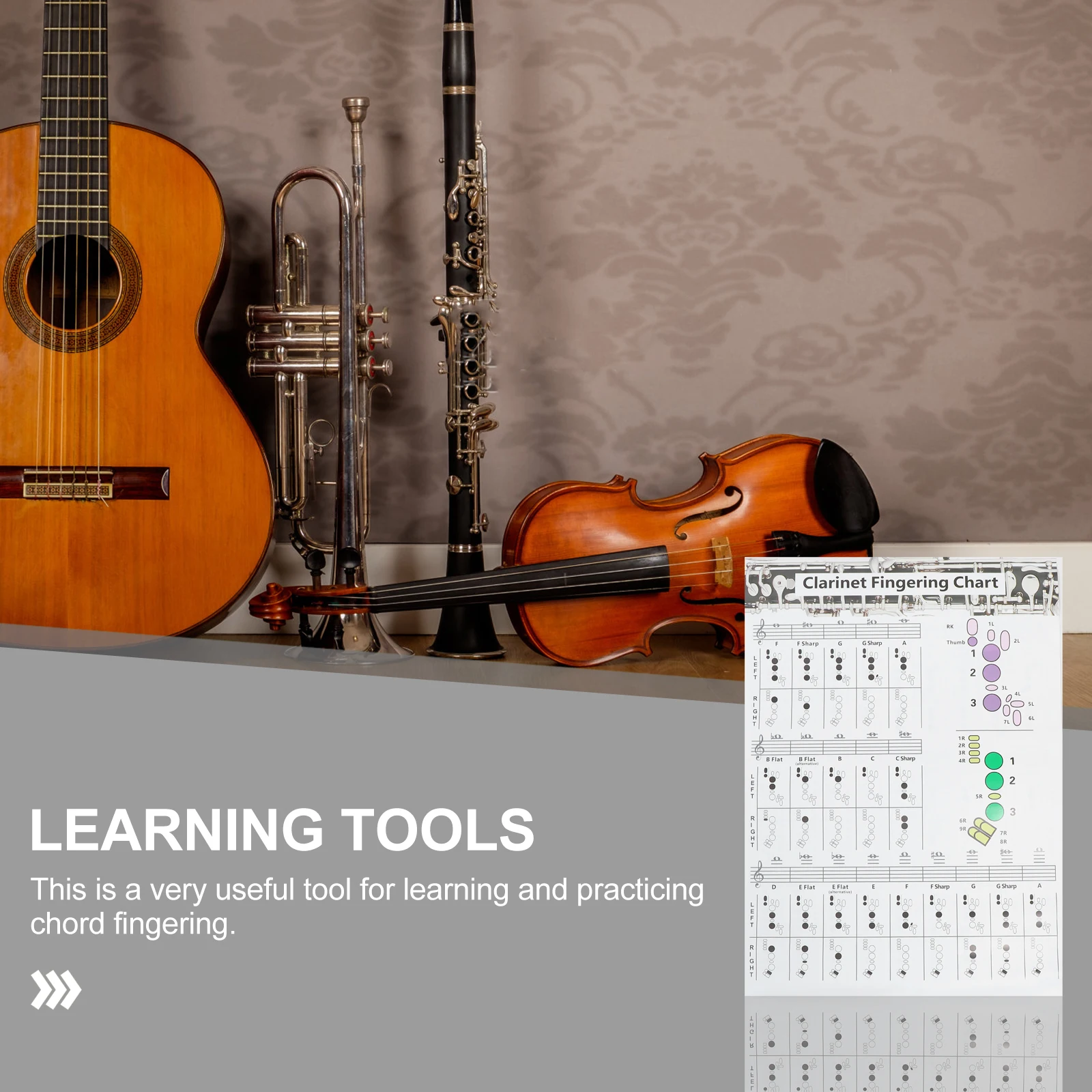 

Chord Fingering Chart Clarinet Practice for Beginner Accessories Guide Poster