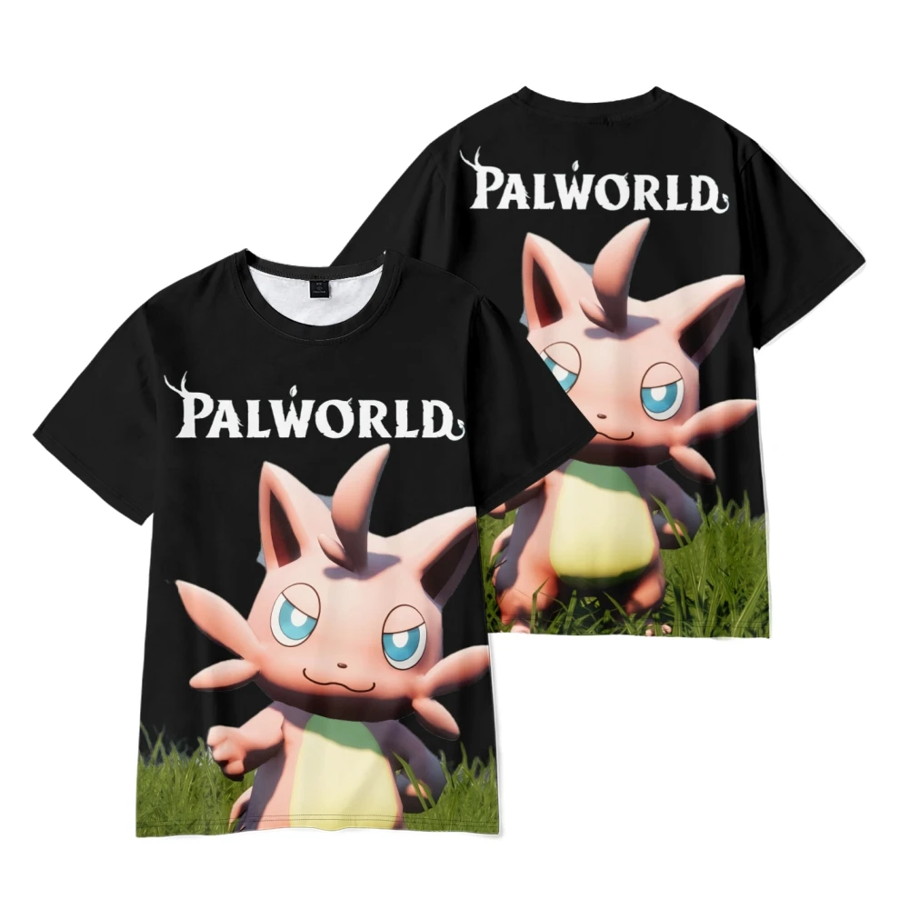 Palworld 2024 Hot Game Merch Kids T-shirt Girls Boys Crewneck Short Sleeve Tee Children Harajuku Streetwear 3D Clothes