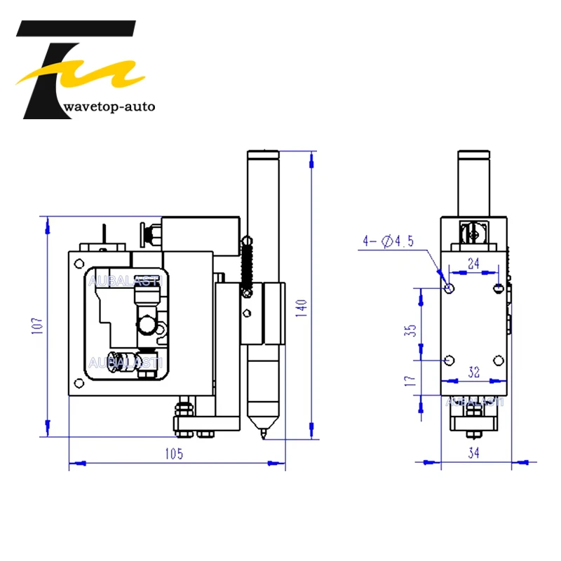 Wavetop-auto Pneumatic Paintbrush Vibrating Knife Lift 15mm for Marking Writing Text and Drawing Graphics
