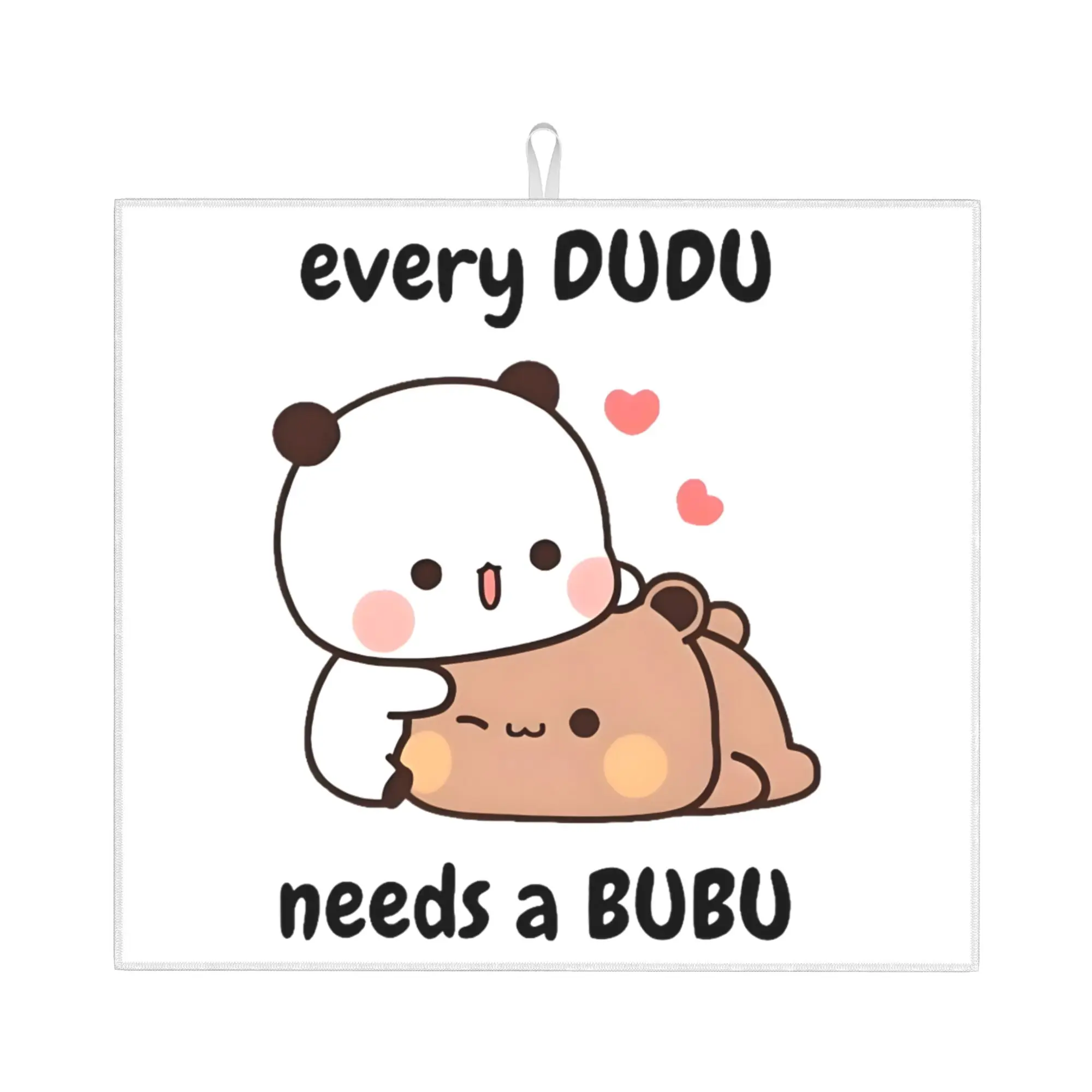 Drying Mat For Kitchen Bubu Dudu Panda And Brownie Bear Couple Water Absorbent Waterproof On Slip Kitchen Counter Protector Mat