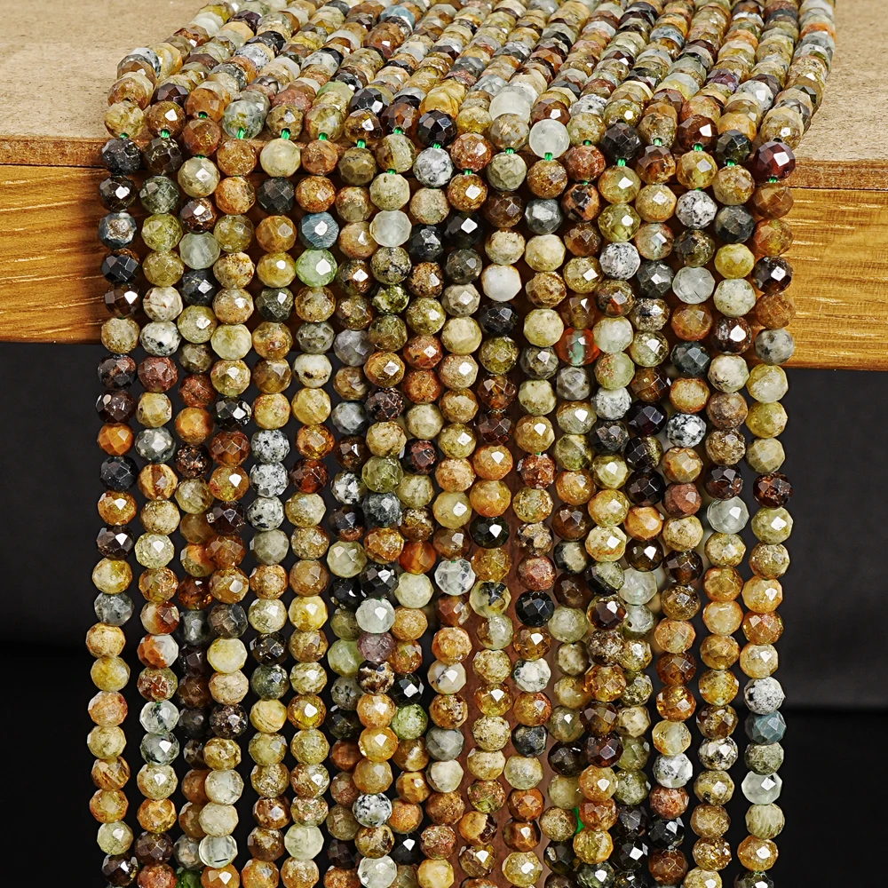 نادر الطبيعية 4 مللي متر العقيق الأخضر الخرز 64-الأوجه تألق Rondelles لفرورة الثروة الريكي صنع المجوهرات أحجار كريمة فريدة من نوعها #4