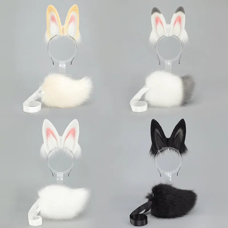 

Chinese Anime Jade Rabbit Cosplay Set | Rabbit Ears + Tail Props for Hanfu & Stage Performances
