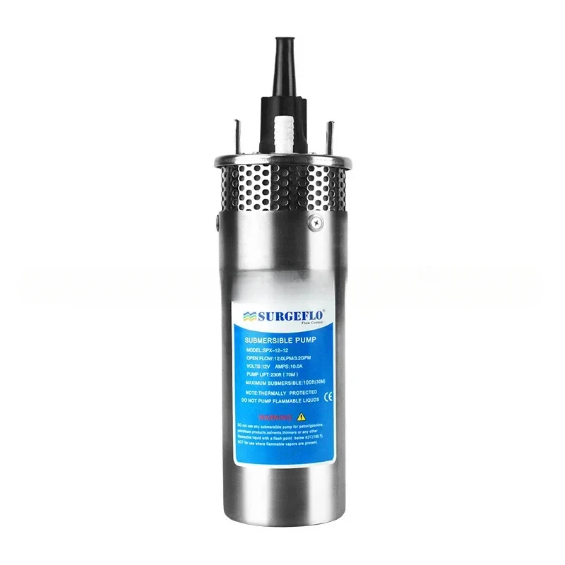 Steel High Deep Well 12V/24V Submersible Pump 8L/12L Stainless