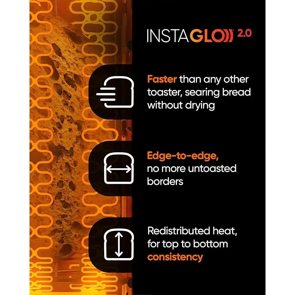 Умный тостер с сенсорным экраном, 2 ломтика, широкий слот, технология InstaGLO, подключенный тостер, автоматический набор, часы, машина для тостов с погодой и широкой погодой