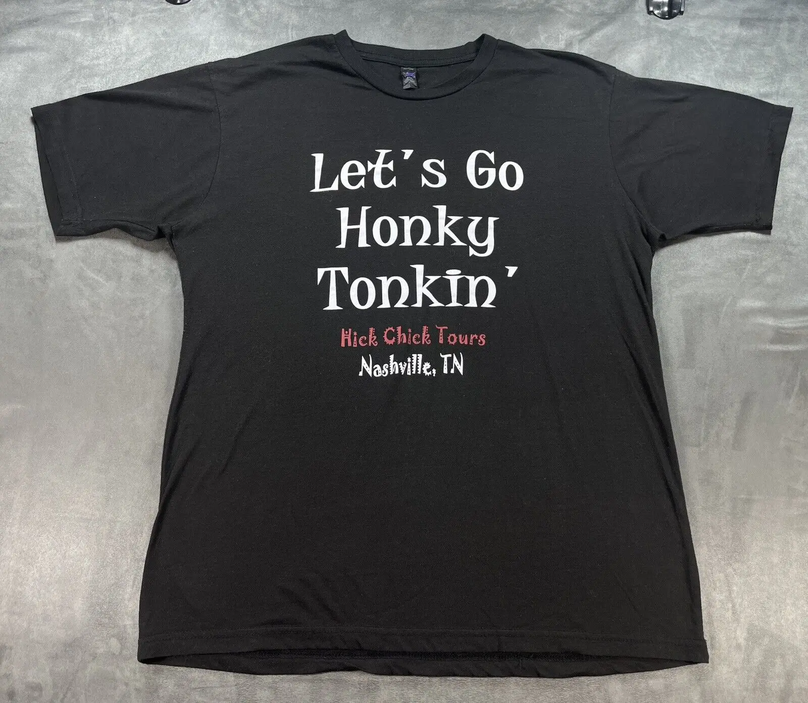 Black Hick Chick Tours Nashville TN Shirt Let's Go Honky Tonkin' Pub Crawl Large