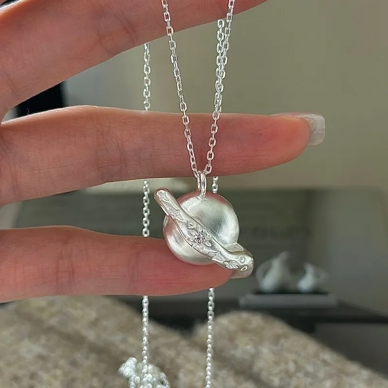 

CHOZON S925 Solid Silver Hexagram Pendant Necklace Korean Vintage Minimalist Layering Jewelry Gift for Women