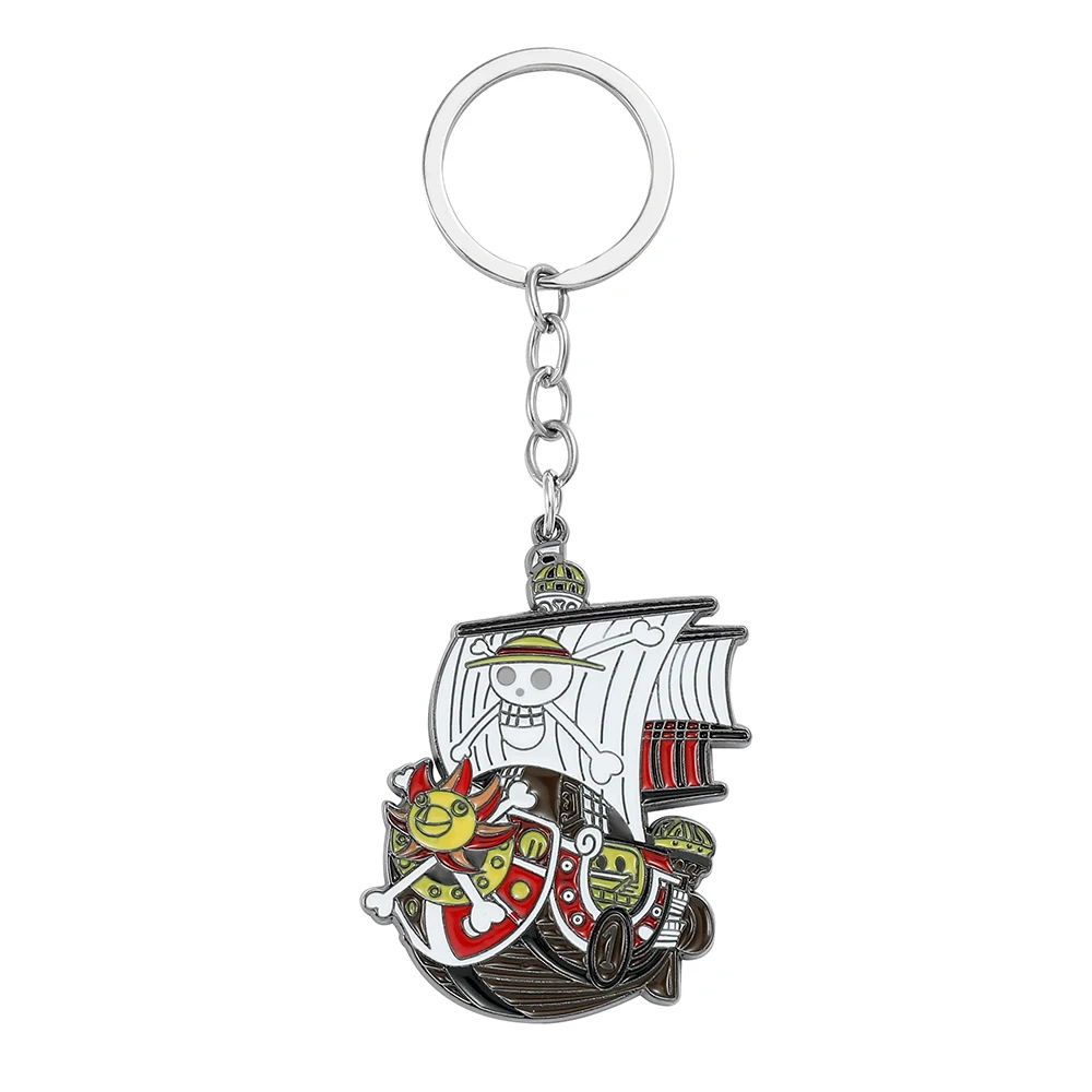 

One Piece Metal Keychain Anime Luffy Ace Law Devil Fruit Keyrings Creative Pendant Car Key Holder Fashion Charm Gifts