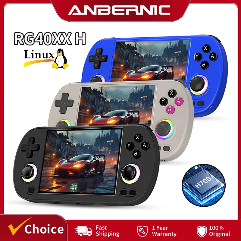 Anbernic RG40XX H Retro Handheld Game Console 4.0'' IPS HD Screen Linux 64-bit System 3200mAh Gaming Player HD TV Out WiFi Gifts