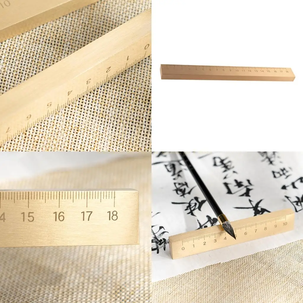 ثقالة ورق نحاسية عتيقة مع مسطرة قياس #1