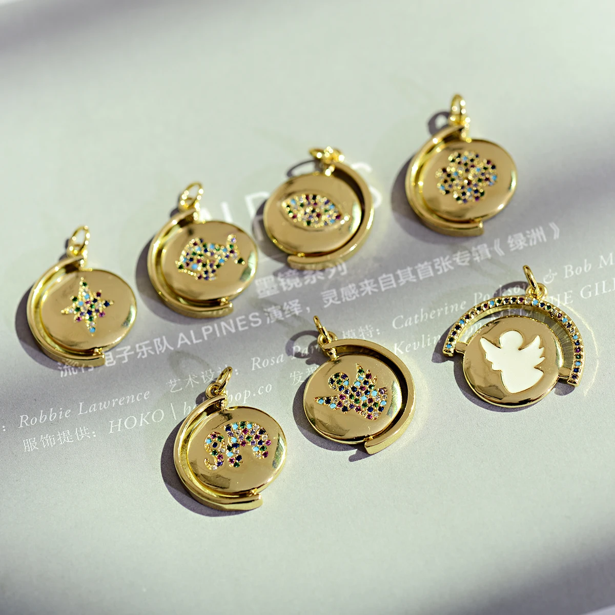 Creative 7 Styles Zircon Pendant For Handmade Chains Style Pendant Jewelry Making Wholesale Copper Bead