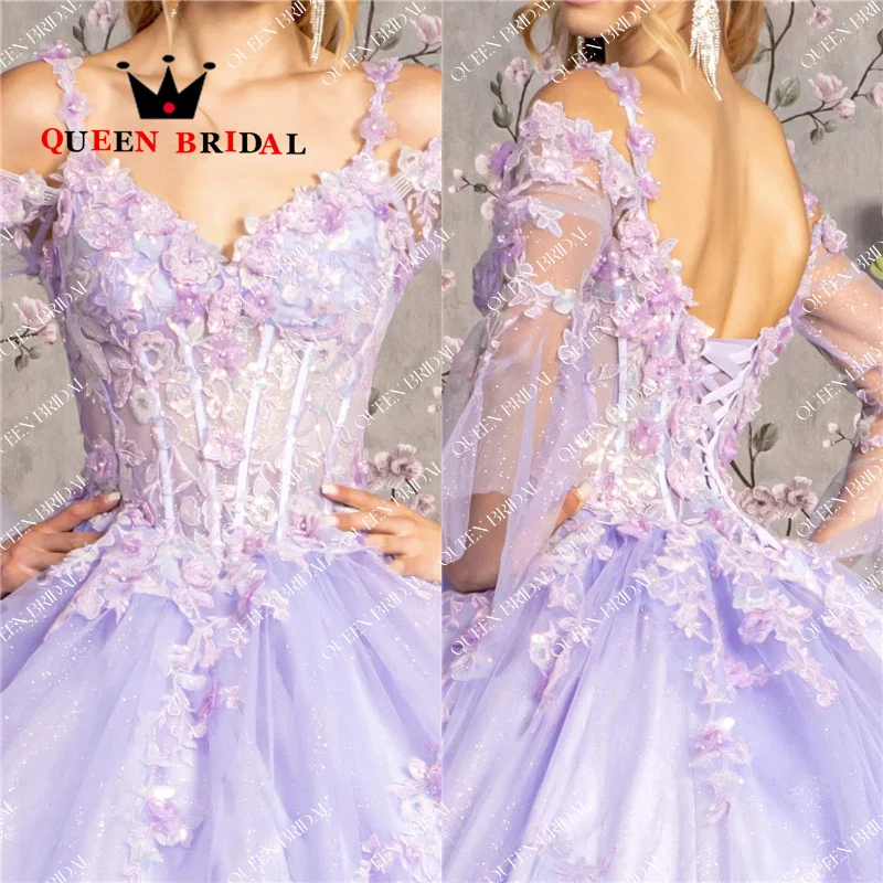 Vestidos de quinceañera con apliques y lentejuelas, Espalda descubierta, hombros descubiertos, elegantes vestidos de baile de quinceañera, Y70X personalizados, 2024