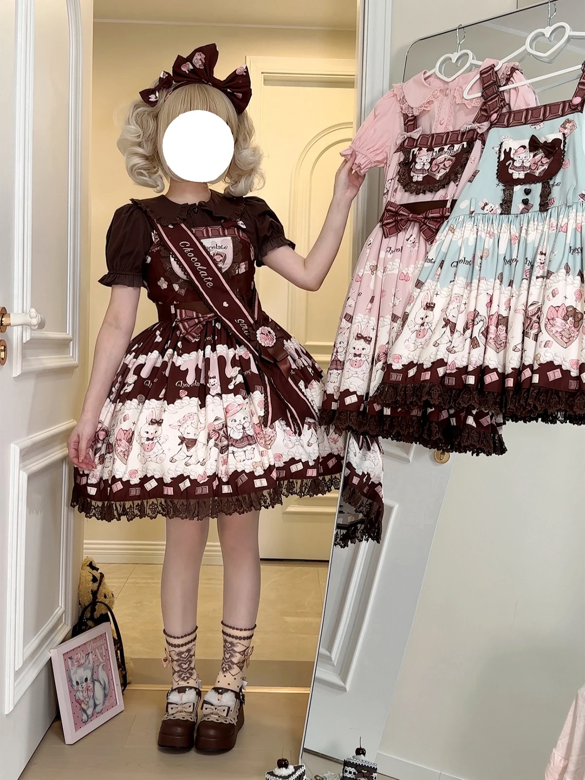 Rezerwacja pełnej płatności Oryginalne niedrogie szelki Jsk Śliczne Lolita Codzienny gruby pasek bez rękawów Spotkanie przy herbacie Prezent dla przyjaciół